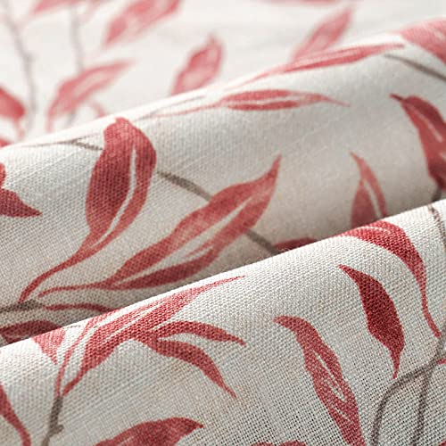 Vogol Bathroom Curtain Red Tie Up Shade For Small Window, Window Valance Balloon Blind (Rod Pocket Panel, 42 Inches W X 63 Inches L) #TOP3