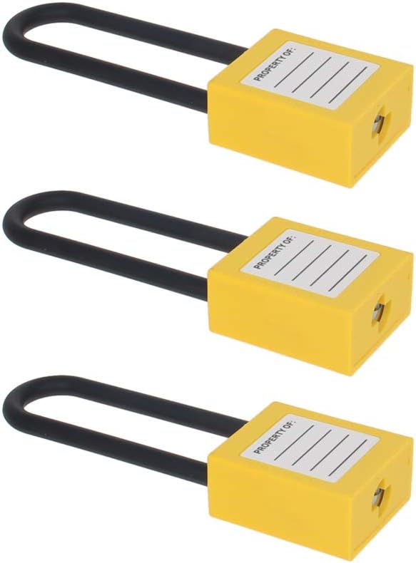 Bettomshin Lockout Tagout Locks, Loto Locks Keyed Different – PA Lock Out Tag Out Insulated Shackle Yellow Safety Padlock 3Pcs