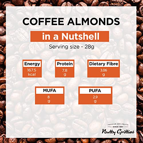 Image of Nutty Gritties Almonds 200g - Coffee Flavoured, Delicious Healthy Snack for All, Non Fried, Zero Oil, Crunchy