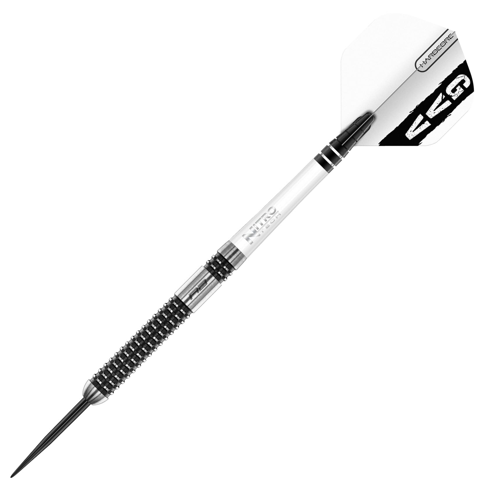 RED DRAGON Gian Van Veen Axis SE 23 Gram Premium Tungsten Steeltip Darts Set including Flights and Stems, Black and Silver, 23G - Image 2