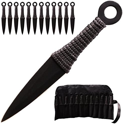 TIGER-USA® Kunai Throwing Knife Set, Cord Wrapped Handles, 6 1/2 Inch Overall (12)