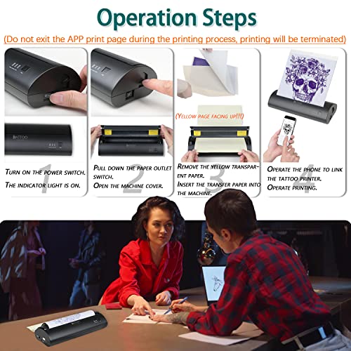 Atelics Cordless Tattoo Transfer Stencil Printer, with 10Pcs Transfer Paper, Portable Tattoo Transfer Thermal Copier Machine for Temporary and Permanent, Compatible for iOS Phone - Image 4