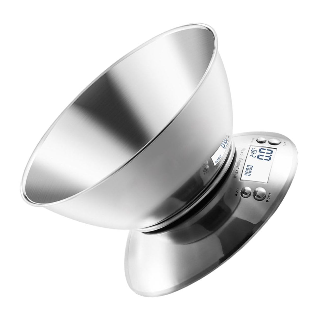 Luxshiny Stainless Steel Kitchen Scale with Bowl and Clock High Precision Digital Food Scale Multipurpose for Cooking and Baking for Home Use Random Color