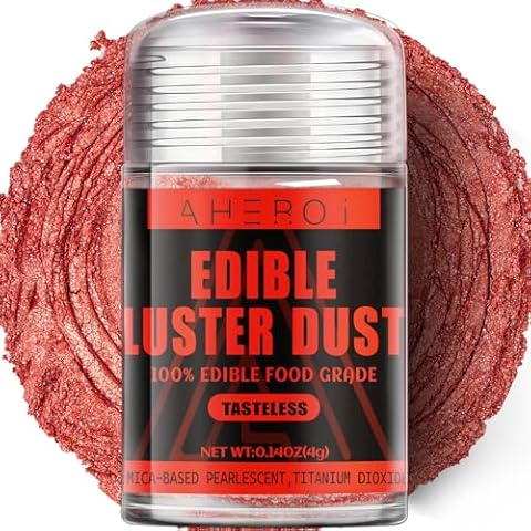 Aheroi Edible Glitter, 1 Pack Cocktail Glitter Shimmering Powder Glitter Luster Dust Sprinkles Drink Glitter, 100% Food Grade Coloring Powder for Fondant, Cookie Cake Decor(Golden Brown, 4g/0.14oz) Cover