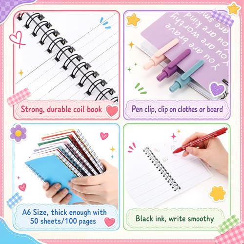Image of Thenshop 60 Pcs First Day of School Encouragement Supplies 30 Self Care Notebooks Journals and 30 Positive Affirmation Pens Mental Health Wellness Gifts for Teacher Counselor Student (You Are)