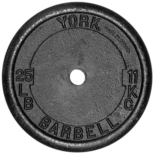 YORK 1” Standard Contour Cast Iron Plate 25lbs, Black