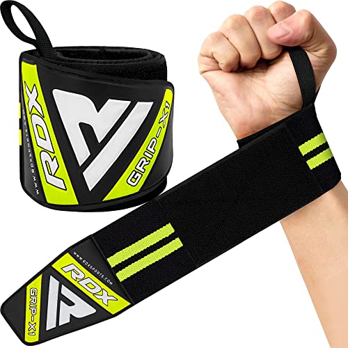 RDX Weight Lifting Wrist Wraps Support, IPL USPA Approved, Elasticated Pro 18â€ Cotton Straps, Thumb Loop, Powerlifting Bodybuilding Fitness Strength Gym Training WOD Workout, Gymnastics Calisthenics