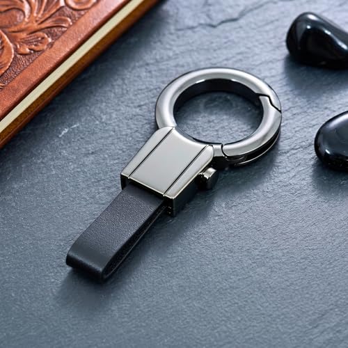 Image of THE MEN THING - Stylish Multicolor Stainless Steel Keychain for Men & Boys (CORE LOOP - Black)
