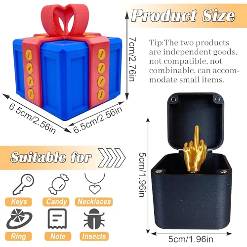 Set van 2 geschenkdozen, middelvinger, noying geschenkdoos, kastschroef-geschenkdoos, echt saaie geschenkdoos, cadeaupapier, farce box, kantoor en - Afbeelding 3