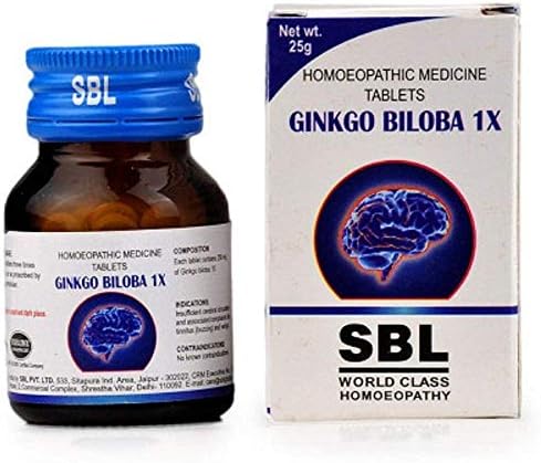 SBL Homeopathic Ginkgo Biloba 1X (25g), Improves Memory, Relieves Weakness by USAMALL