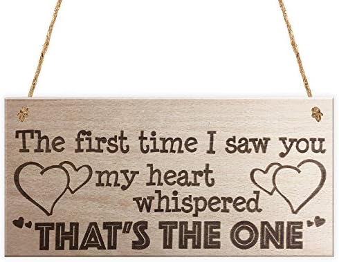 RED OCEAN The First Time I Saw You Wooden Hanging Plaque Soulmate Valentine Love Gift Sign