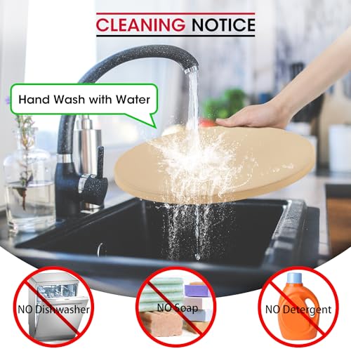 image for Unicook 12 Inch Round Pizza Stone, Heavy Duty Cordierite Bread Baking 