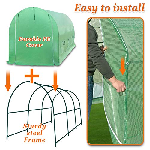 Strong Camel Portable Greenhouse Cover Larger Walk In Greenhouse Replacement Cover Top(12'X7'X7' (Cover Only)) #TOP5