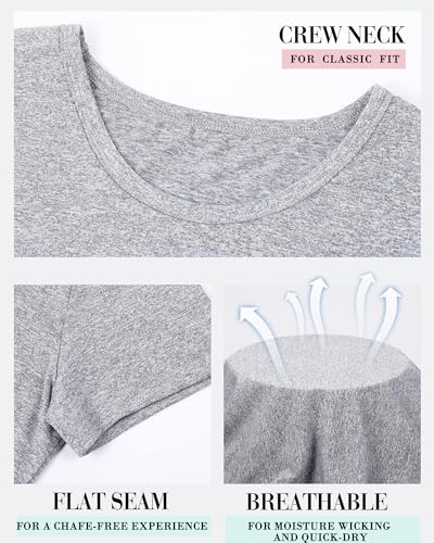 Taiyin 8 Pack Women's Quick Dry T Shirts Crewneck Short Sleeve Lightweight T Shirts for Workout Athletic Yoga Gym Running3