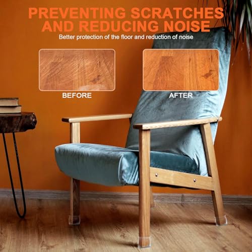 GWAWG 16 PCS Chair Leg Floor Protectors Silicone Chair Leg Caps Chair Leg Protection Covers with Felt Pads for Protecting Hardwood Tile Laminate Floors Furniture No Scratches and No Noise(Large) - Image 3