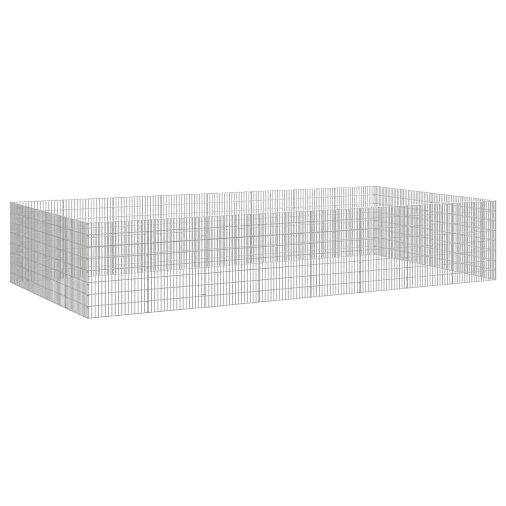 vidaXL Recinto per Animali Ruspante 24 Pannelli 54x80 cm Ferro Zincato, recinto per Conigli, Box per Animali Domestici, Recinzione per Conigli