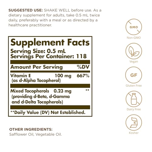 Solgar Liquid Vitamin E (with Dropper), 2 Fl Oz - Overall Health - image 2