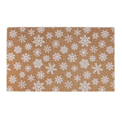 duduta White Snowflakes Christmas Door Mat 16.5