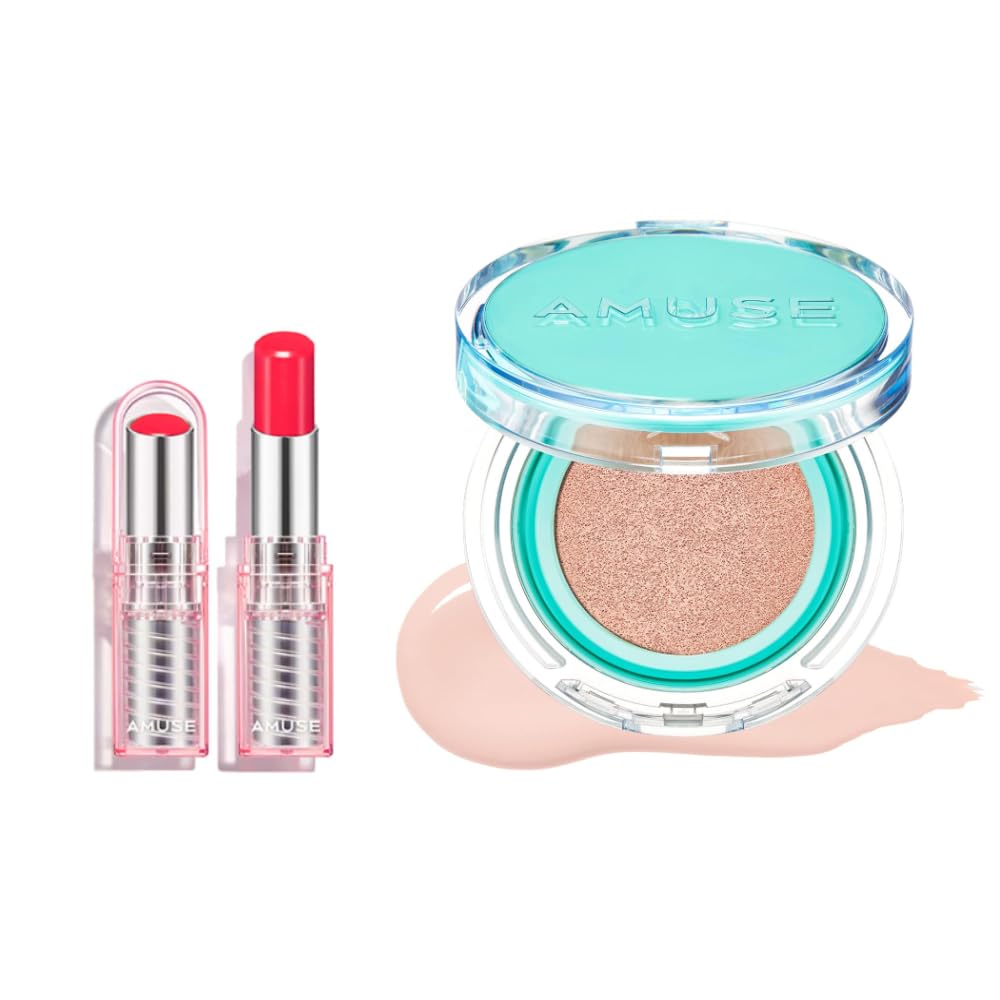 AmuseSEOUL DEW BALM 04 CHERRY + META FIXING VEGAN CUSHION 01 BOSONG