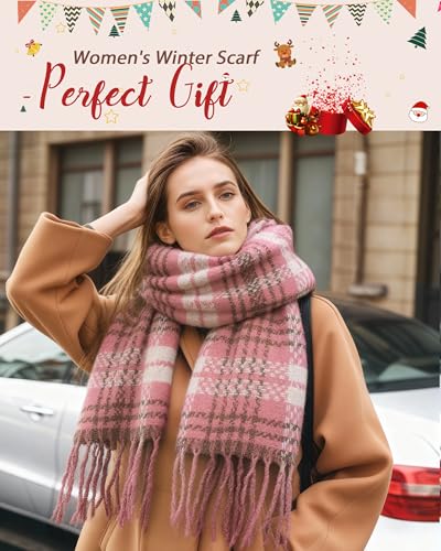 Winter Scarf for Women Scarves Long Plaid Blanket Scarf for Women Warm - image 2