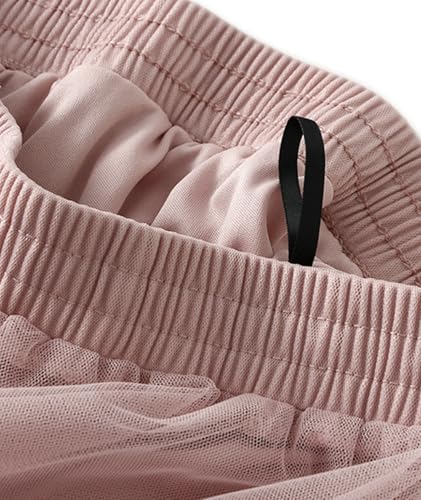 Women's Casual Formal Tulle Skirt Elastic High Waisted Layered Pleated Flowy Mesh Skirt for Wedding Party4