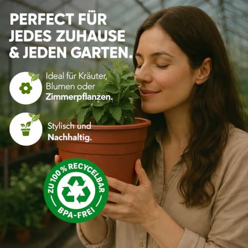 15cm Blumentopf – 5er Pack – Plazentopf – Kunststoff von Happy Pots – Ansicht 7