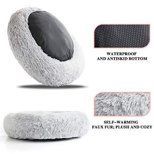 SunStyle Home Soft Plush Round Pet Bed for Cats Or Small Dogs Cat Bed Self Warming Autumn Winter Indoor Sleeping Cozy… - Image 4