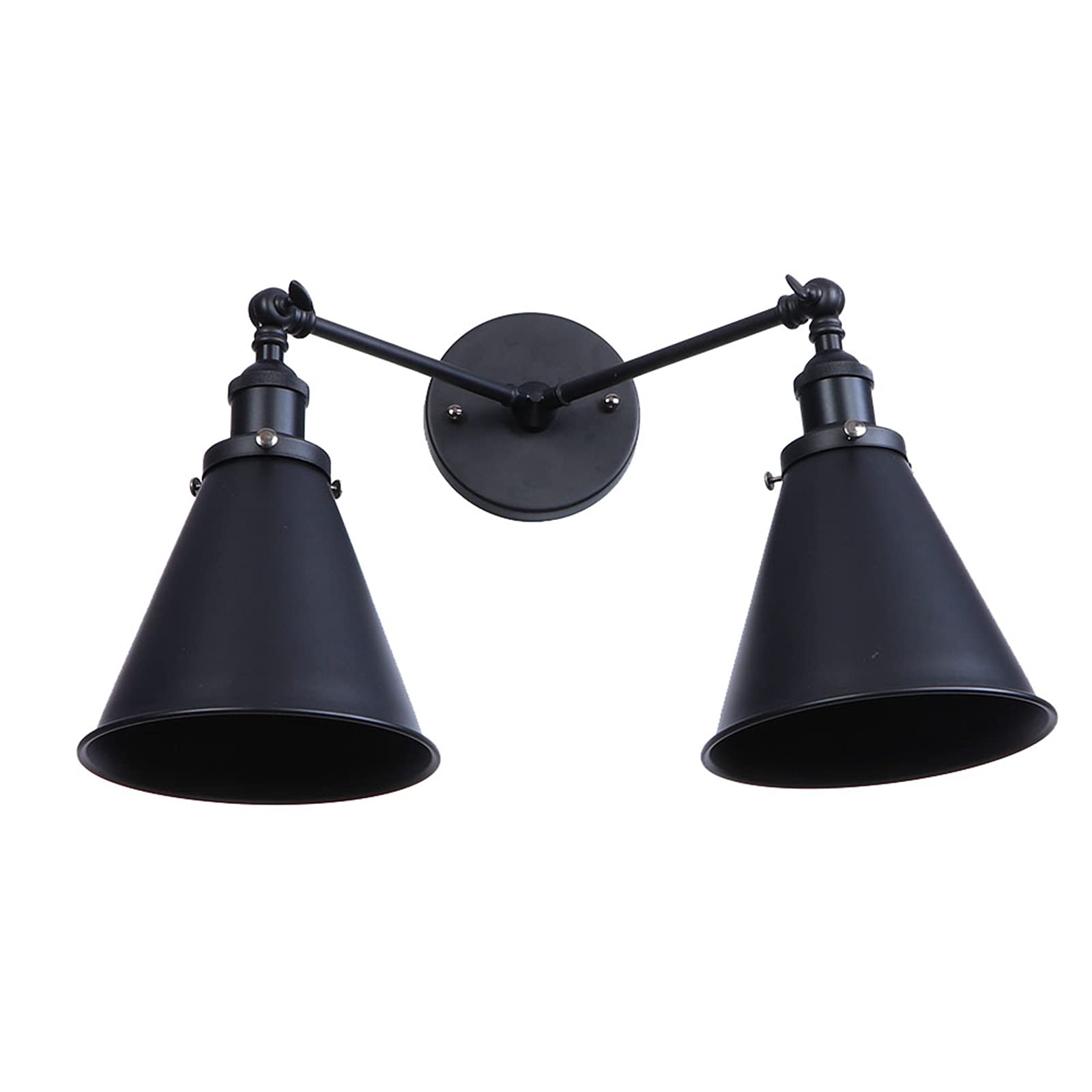 ZXTIIEUF 2-Light Wall Lamps Adjustable Classic V-intage Industrial Reading Lighting Metal Shade Sconces Compatible with Bedroom Corridor C Sconce