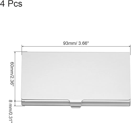 Miniatura 2 de PATIKIL Titular de la tarjeta de visita, caja de tarjeta de metal de aluminio titular de la tarjeta profesional para tarjeta de crédito de la