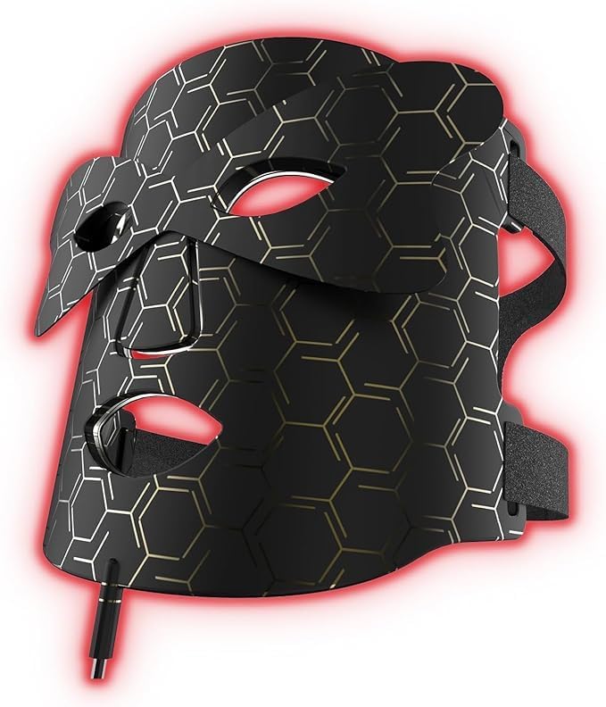 Home multi-functional colorful 8-color LED light therapy mask, helps relax the skin, improves facial radiance and skin texture, portable and rechargeable, home wireless beauty kit, black Home multi-functional colorful 8-color LED light therapy mask, helps relax the skin, improves facial radiance and skin texture, portable and rechargeable, home wireless beauty kit, black