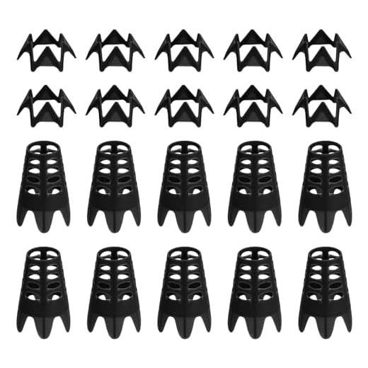 PATIKIL Golf Simulator Tees, 20Pcs Plastic Golf Tees Mat Practice Training for Outdoor Indoor Winter Turf Driving Range, 10 Tall & 10 Small, Black