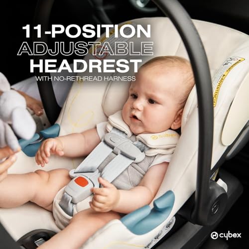 Image of Cybex Aton G Infant Car Seat with Linear Side-Impact Protection, 11-Position Adjustable Headrest, in-Shell Ventilation, Easy-in Buckle, Safelock Base, Ocean Blue
