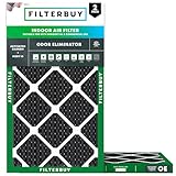 Filterbuy 12x24x1 Air Filter MERV 10 Odor & Allergy Defense with Activated Carbon (2-Pack), Electrostatic Pleated HVAC AC Furnace Filters Replacement, Made in USA (Actual Size: 11.50 x 23.50 x 0.75)