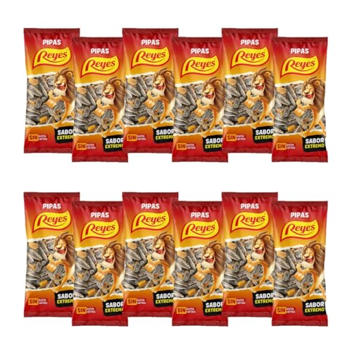 Pipas Reyes – Caja 15 Bolsas x 80g | Pipas Girasol Tostadas con Sal | Frutos Secos Naturales | Snack Saludable y Crujiente | Aperitivo Clásico Español (1 CAJA, LEÓN)