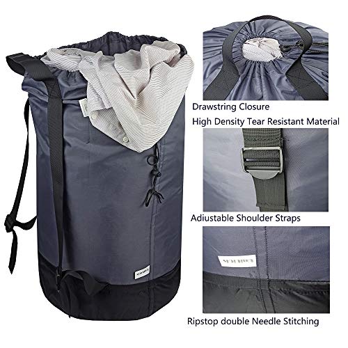 Uniligis Washable Laundry Bag Backpack, Large Clothes Hamper Bag To Hold 4 Loads Of Laundry, 2 Strong Adjustable Shoulder Straps With Drawstring Closure For Travel thumb #1
