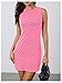 Verdusa Polka Dots Dress for Women Open Back Bodycon Backless Tank Mini Dress Pink X-Small