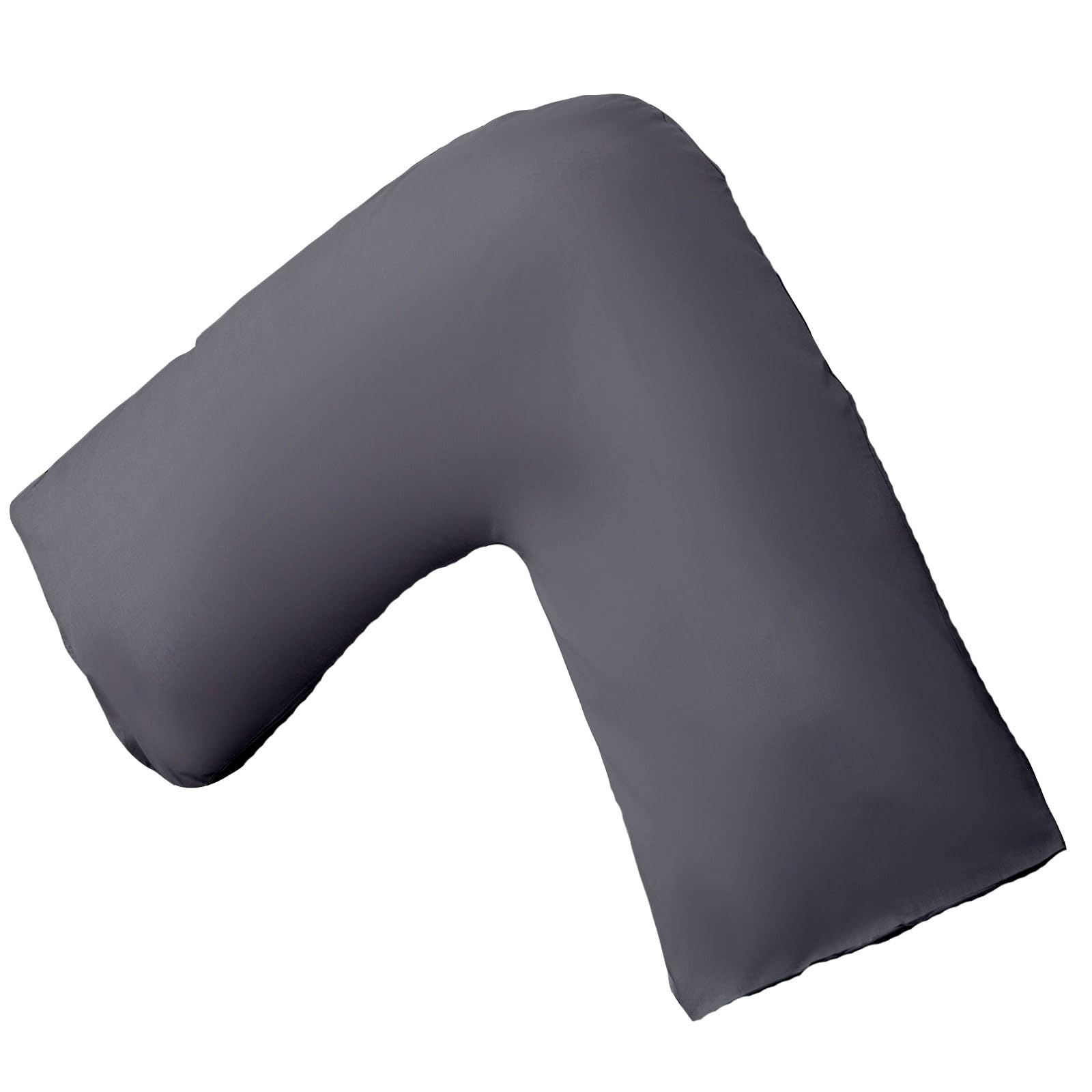 LSC Pregnancy V Pillow with Polycotton Pillowcase Orthopedic V Shaped Pillow for Maternity Nursing & Body Support Comfortable Support for Head Neck Back & Legs (Charcoal)