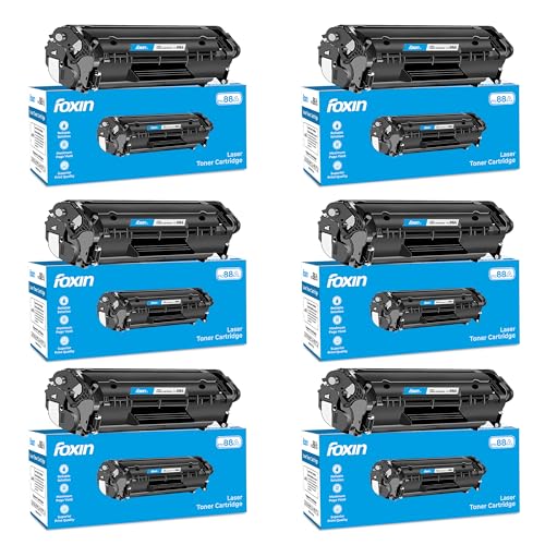 Image of FOXIN FTC 88A Laser Toner Printer Cartridge Compatible for HP Laserjet Printer P1007, P1106, P1108, P1008, M1213nf, M1136MFP, M1216, MFP M1218nfs, M128fw MFP M128fn, MFP M226DW, M226DN, BLACK-Set of 6