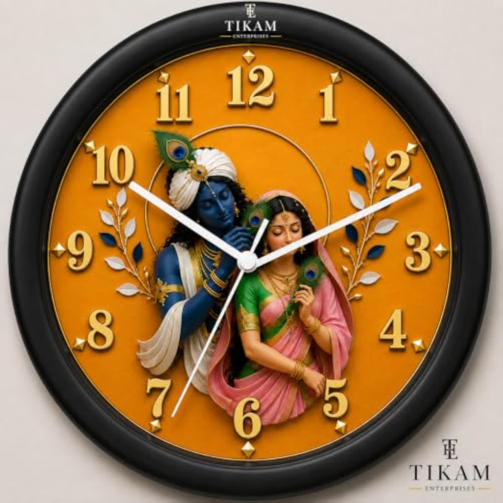 Radha Krishna Designer Wall Clock, Premium Decorative Design