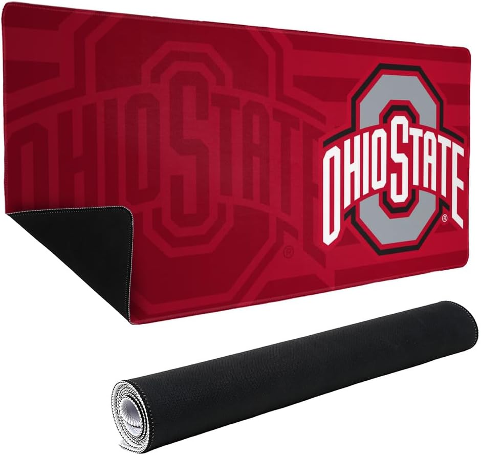 Ohio State University Buckeyes Primary Stripe Large Gaming Mouse Pad Desk Mat with Stitched Edges, Non-Slip Base for Gamer, Home and Office, 31.5 x 15.7 - Image 2