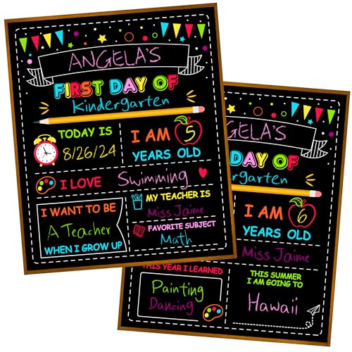 Double-Sided First Day of School Sign Board