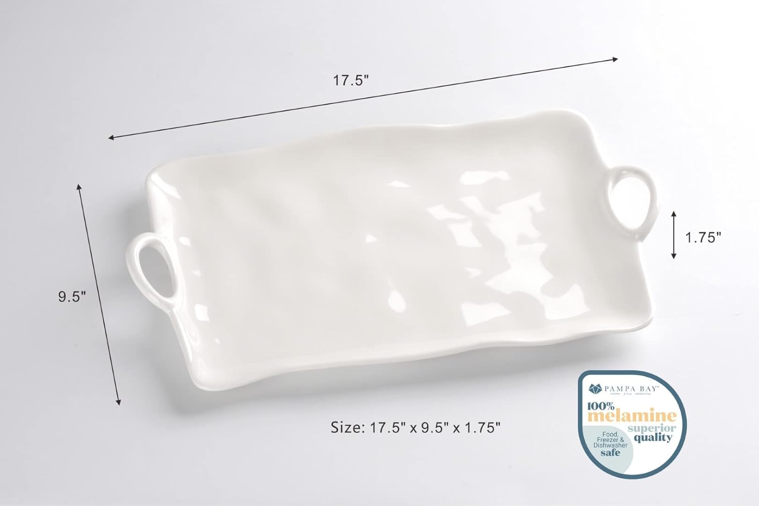 Pampa Bay Handle with Style Large Platter Porcelain (Classic White) - Image 3