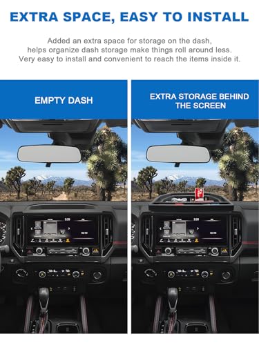 Image of CDEFG for 2025 2026 Nissan Frontier Center Console Organizer Dashboard Storage Tray for 2025 2026 Nissan Frontier Accessories 13.2-Inch Touchscreen Dash Organizer Behind-Screen Tray