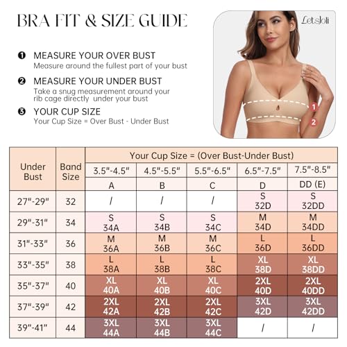 Wireless Bras for Women No Underwire Seamless Push Up Full Coverage Supportive Womens Bralettes Everyday Bra - Image 7