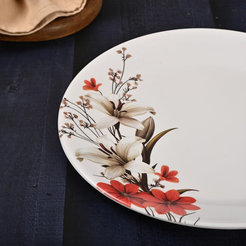 Image of Golden Fish 6 Pieces Dinner Plate Set for Kitchen | Premium Quality Round Plates for Daily Use | Durable, Lightweight & Easy to Clean | Ideal for Home, Dining & Gifting 5