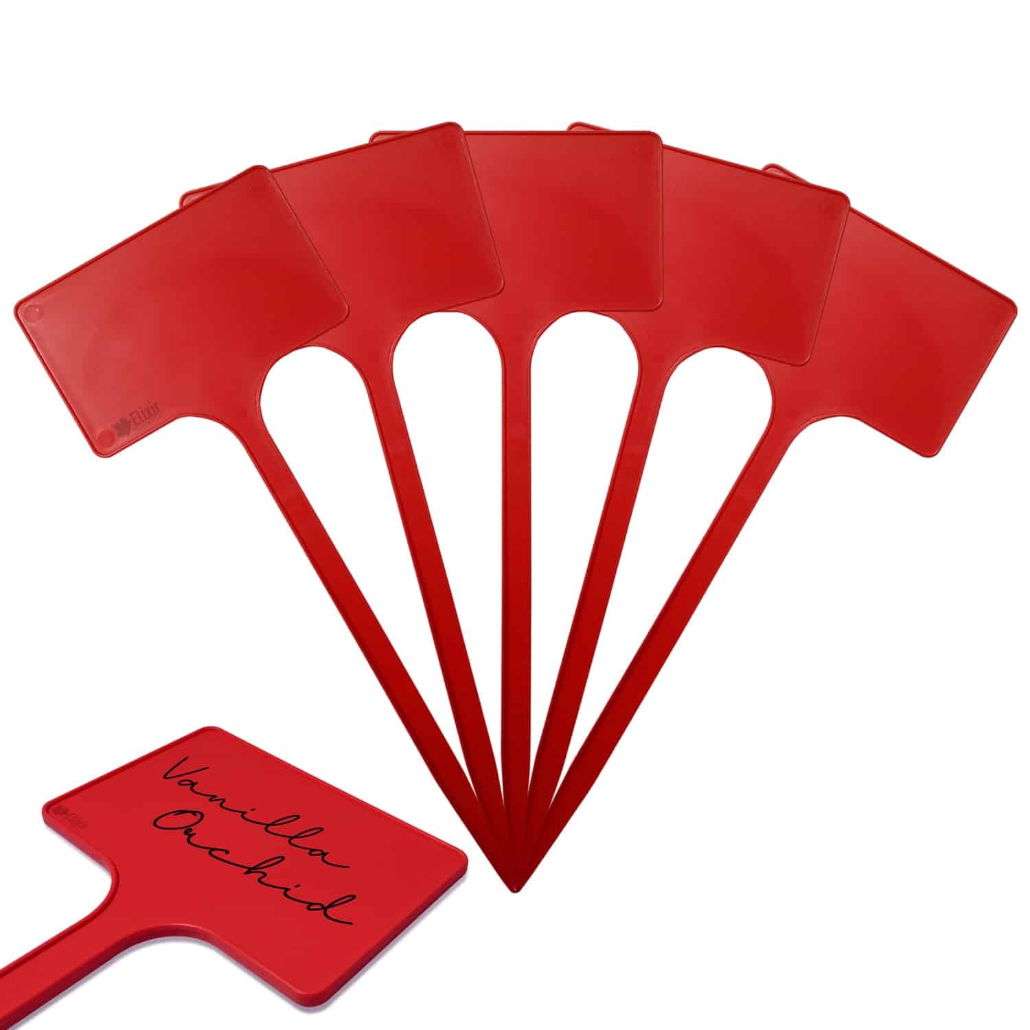 Elixir Gardens Plastic T-Shaped Labels | Plant, Pot & Flower Labelling | SL250 - Red x 400 โ image 1