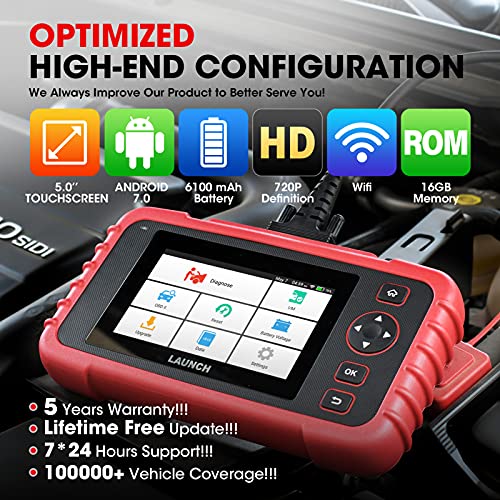 Launch Crp129X Elite 2023 New Obd2 Scanner For Car, 8 Reset Oil/Epb/Sas/Tpms/Bms/Throttle/Dpf Reset, Injector Coding, Abs Srs Transmission Engine Code Reader, Lifetime Free Update Scan Tool, Auto Vin #TOP4