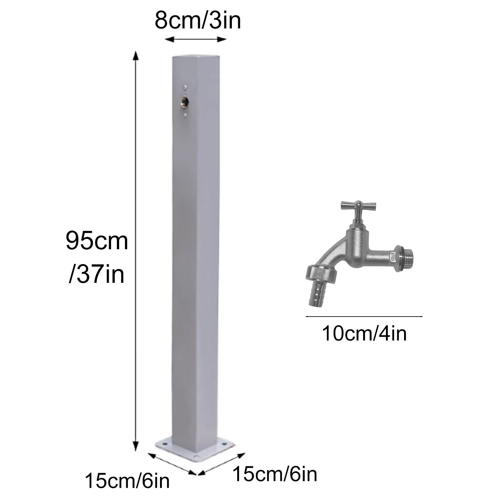 Grifo de agua para exteriores con espiga de cobre completo para riego de jardín y fuentes de agua