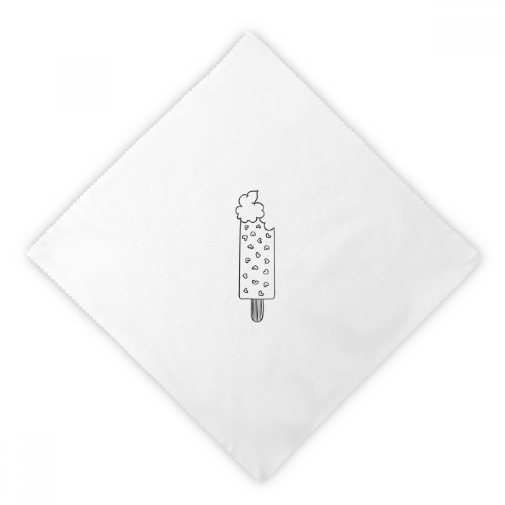 Servilletas de tela ecológicas blancas con diseño gráfico de corazón negro