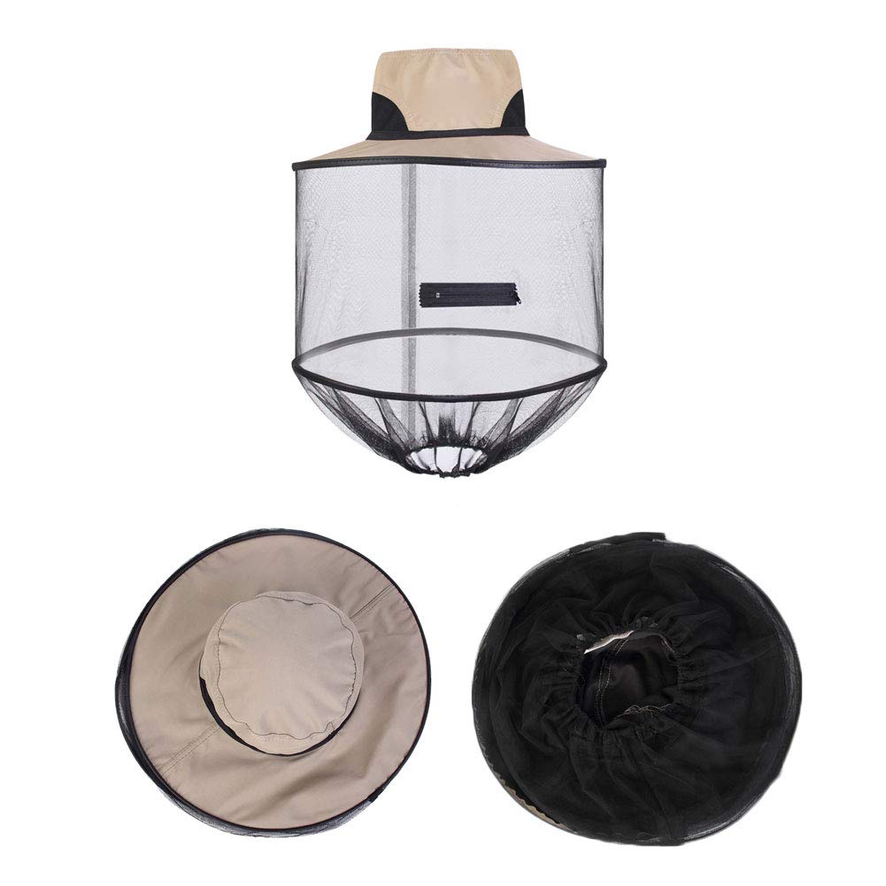 Moustiquaire pour tête de lit, protection contre les insectes en maille, pour homme et femme, chapeau cloche d'extérieur avec fonction anti-moustiques, idéal pour le camping et la randonnée